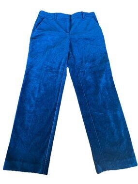 LOFT Turquoise Velvet Riviera Skinny Cut Straight Pants Size 6